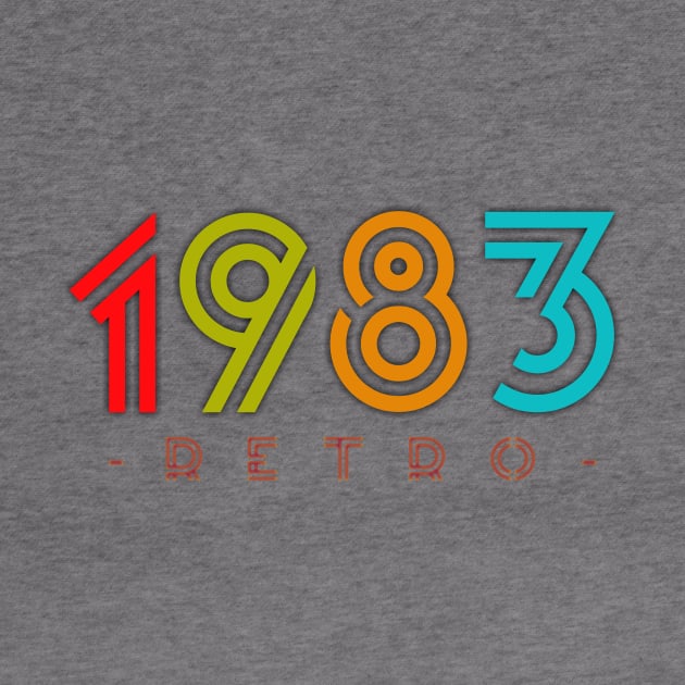 1983 Retro Rainbow Neon Colors Gradation by Salaar Design Hub